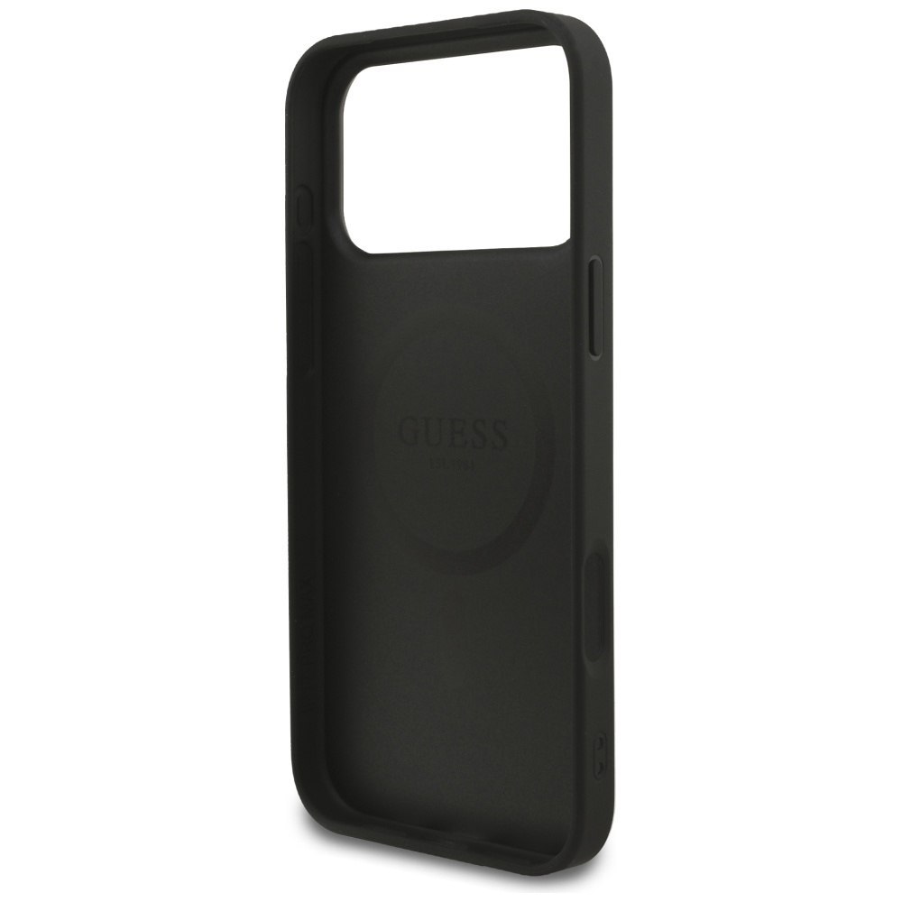 Etui Guess 4G Strap Triangle Logo MagSafe do iPhone 17 Pro Max czarny